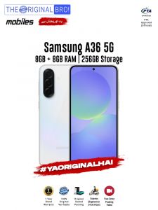 Samsung A36 5G - 8GB RAM - 256GB Storage - PTA Approved - 1 Year Warranty - White - The Original Bro Mobiles - TOB40